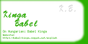 kinga babel business card